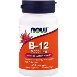 Now Foods, B-12, 5.000 mcg, 60 Pastilhas