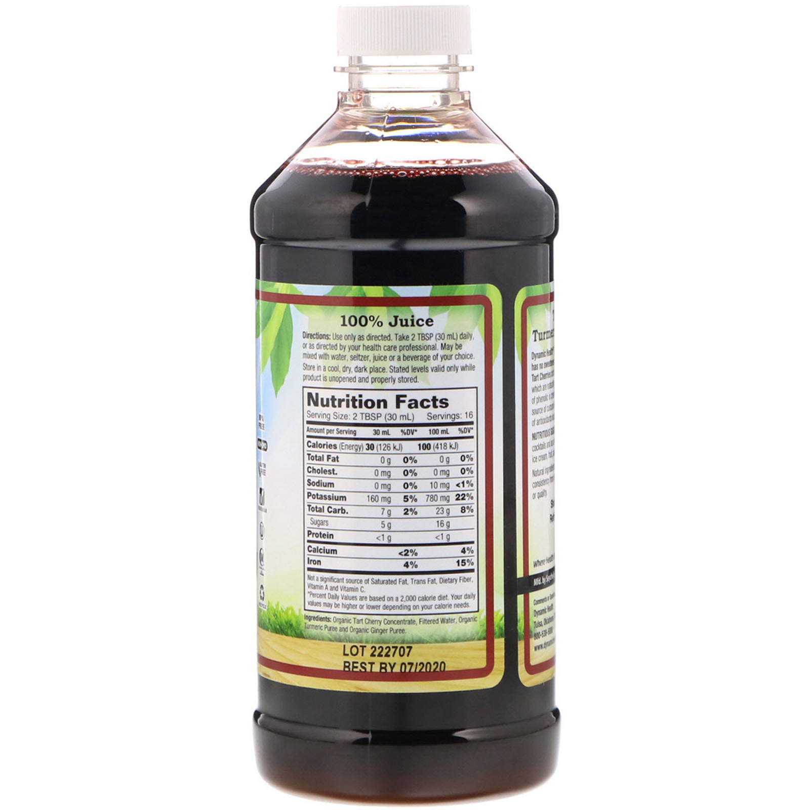 Dynamic Health Laboratories, Tart Cherry Turmeric & Ginger Tonic, 16 fl oz (473 ml) - Imagem 2