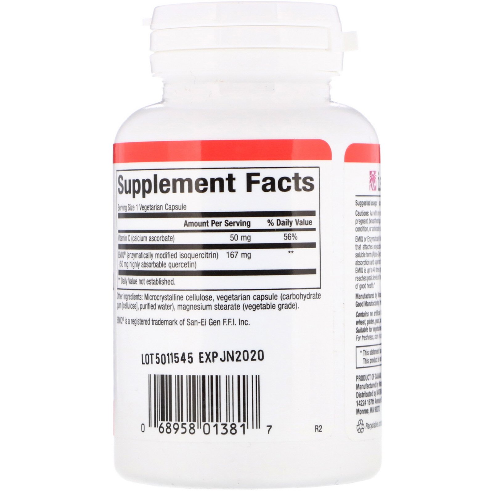 Natural Factors, Biaoctive Quercetin EMIQ, 50 mg, 60 Cápsulas Vegetais - Imagem 2