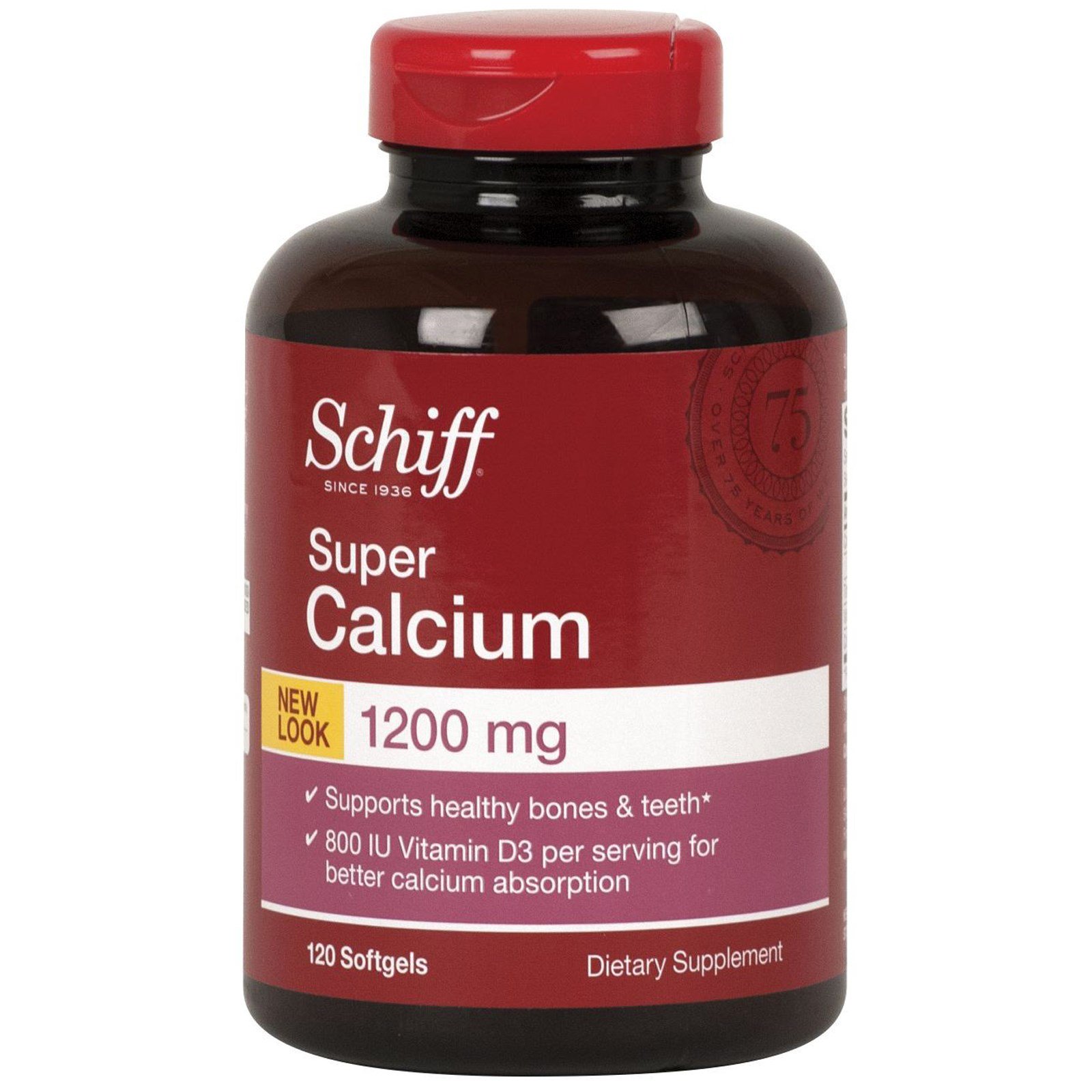 Schiff, Super Cálcio, 1200 mg, 120 Cápsulas Softgel