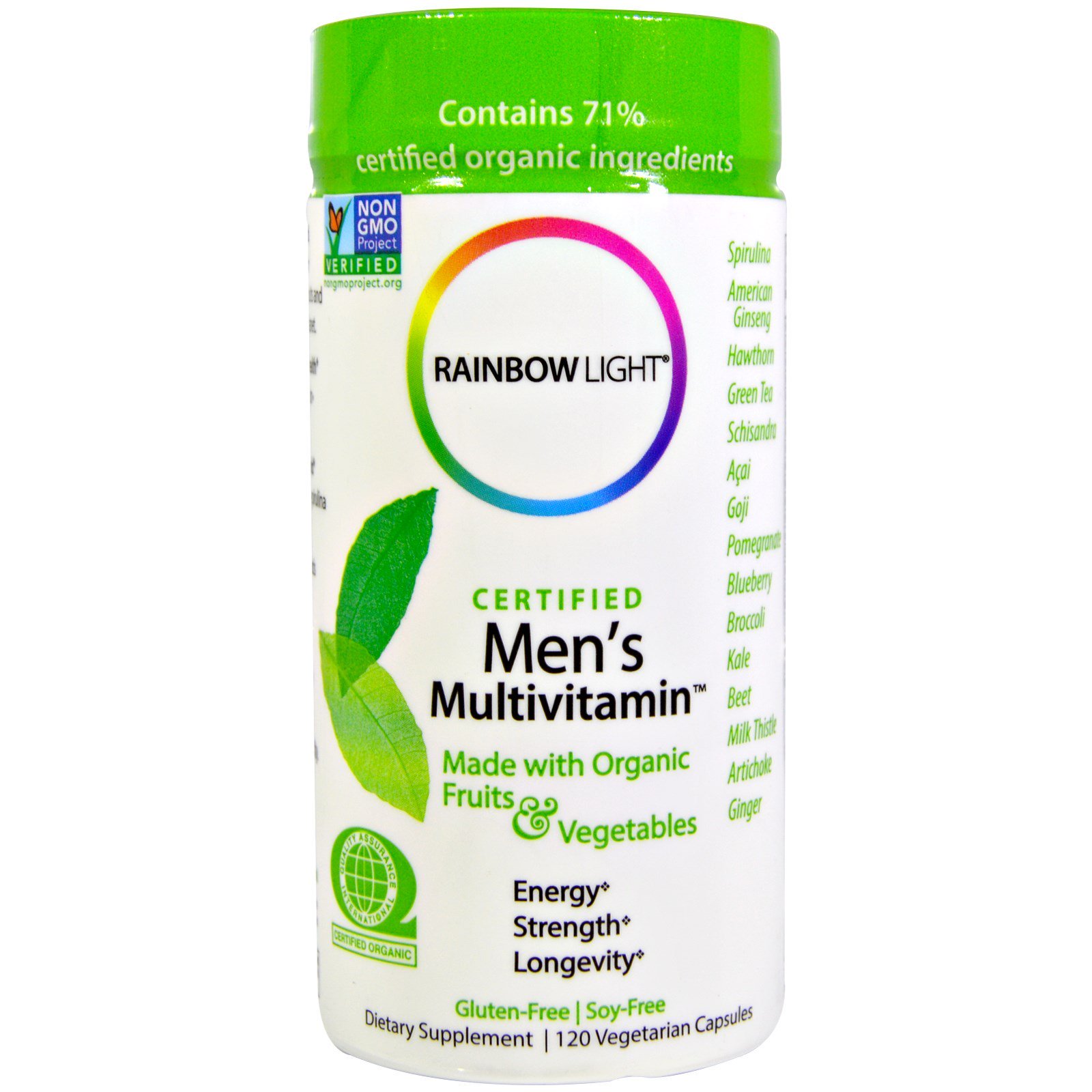 Rainbow Light, Certified Men's Multivitamin, 120 Cápsulas Vegetais