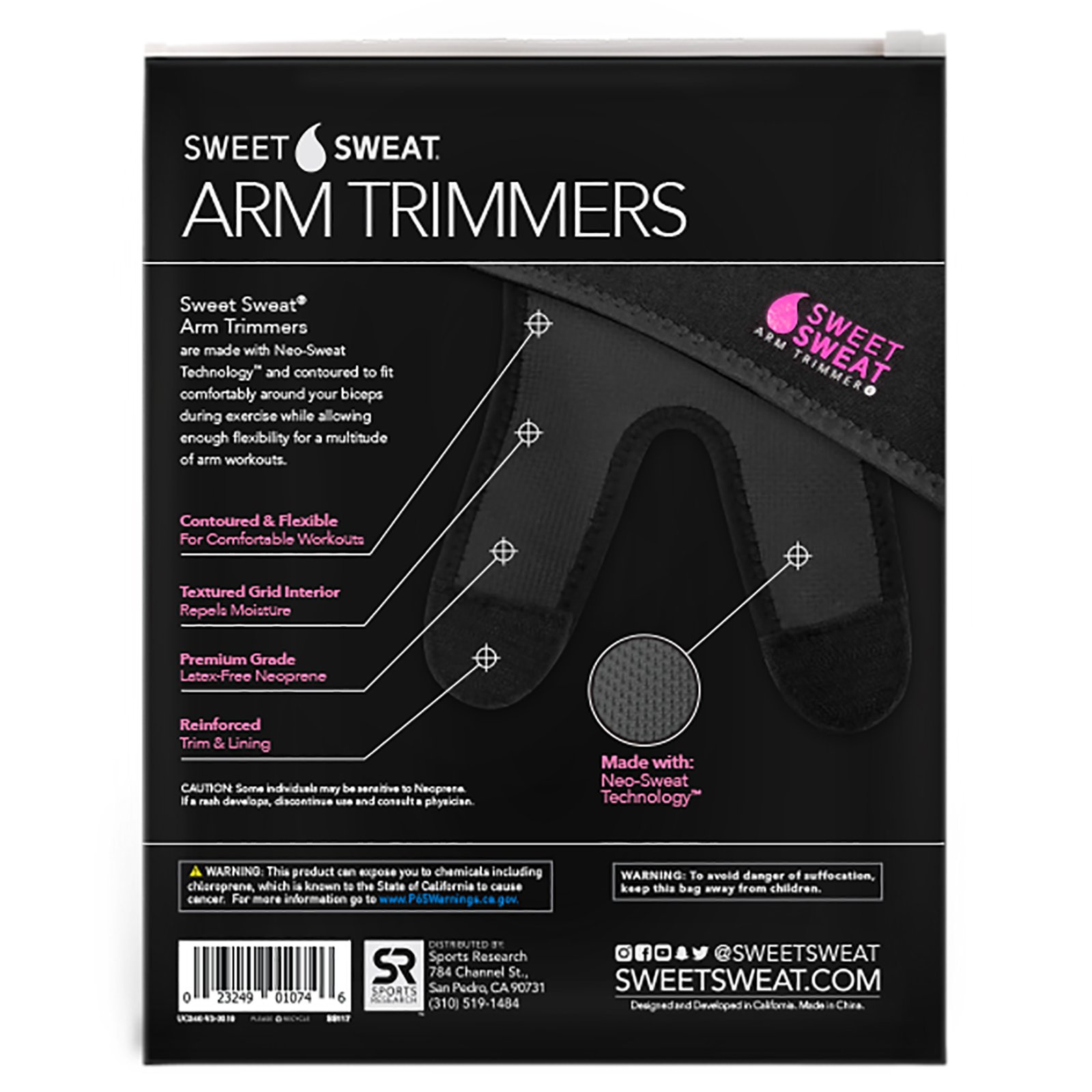 Sports Research, Protetores de Suor de Braço, Unisex Médio, Rosa, 1 Par - Imagem 2