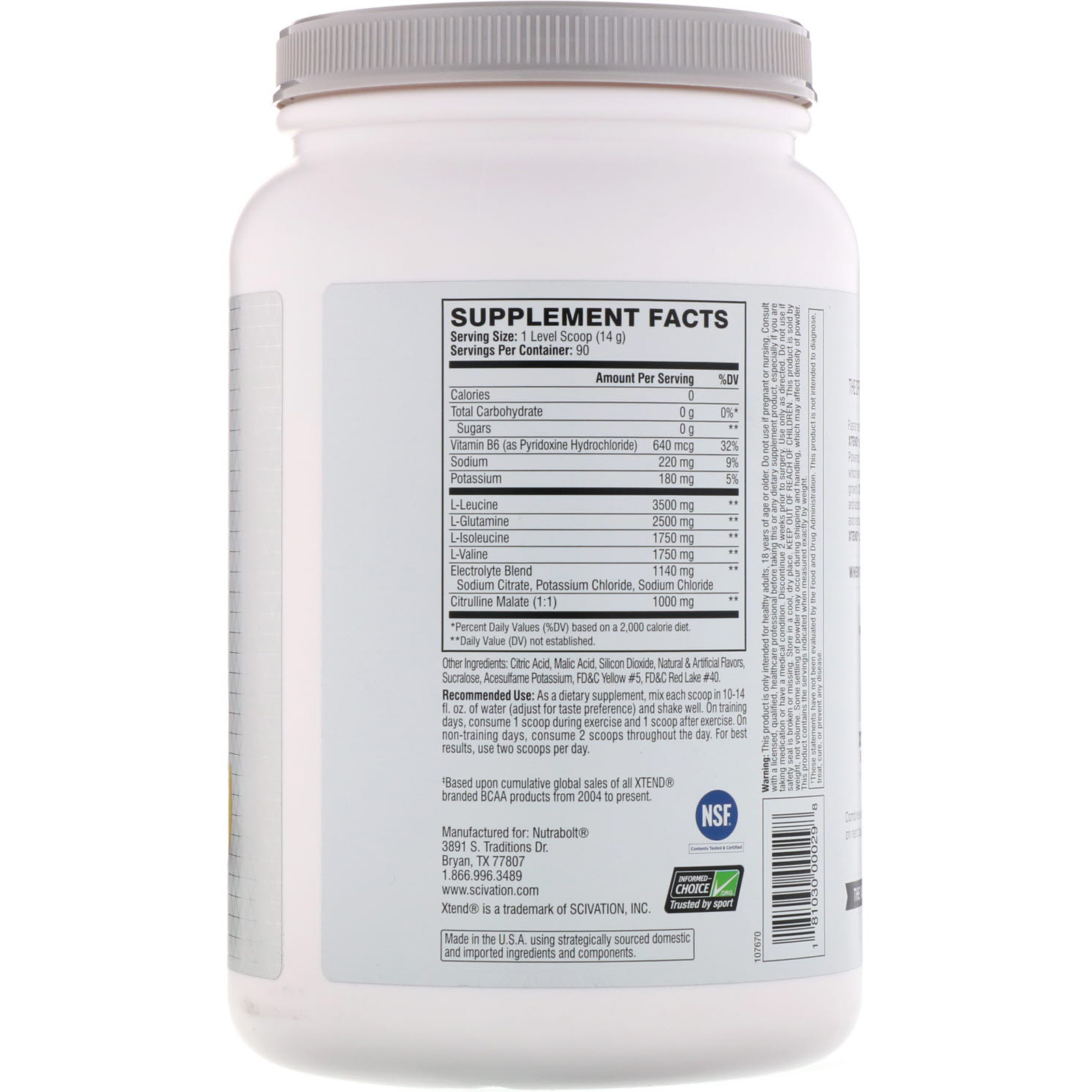 Scivation, Xtend, o Original 7G BCAA, Mango Madness, 1,26 kg (2,78 lb) - Imagem 2
