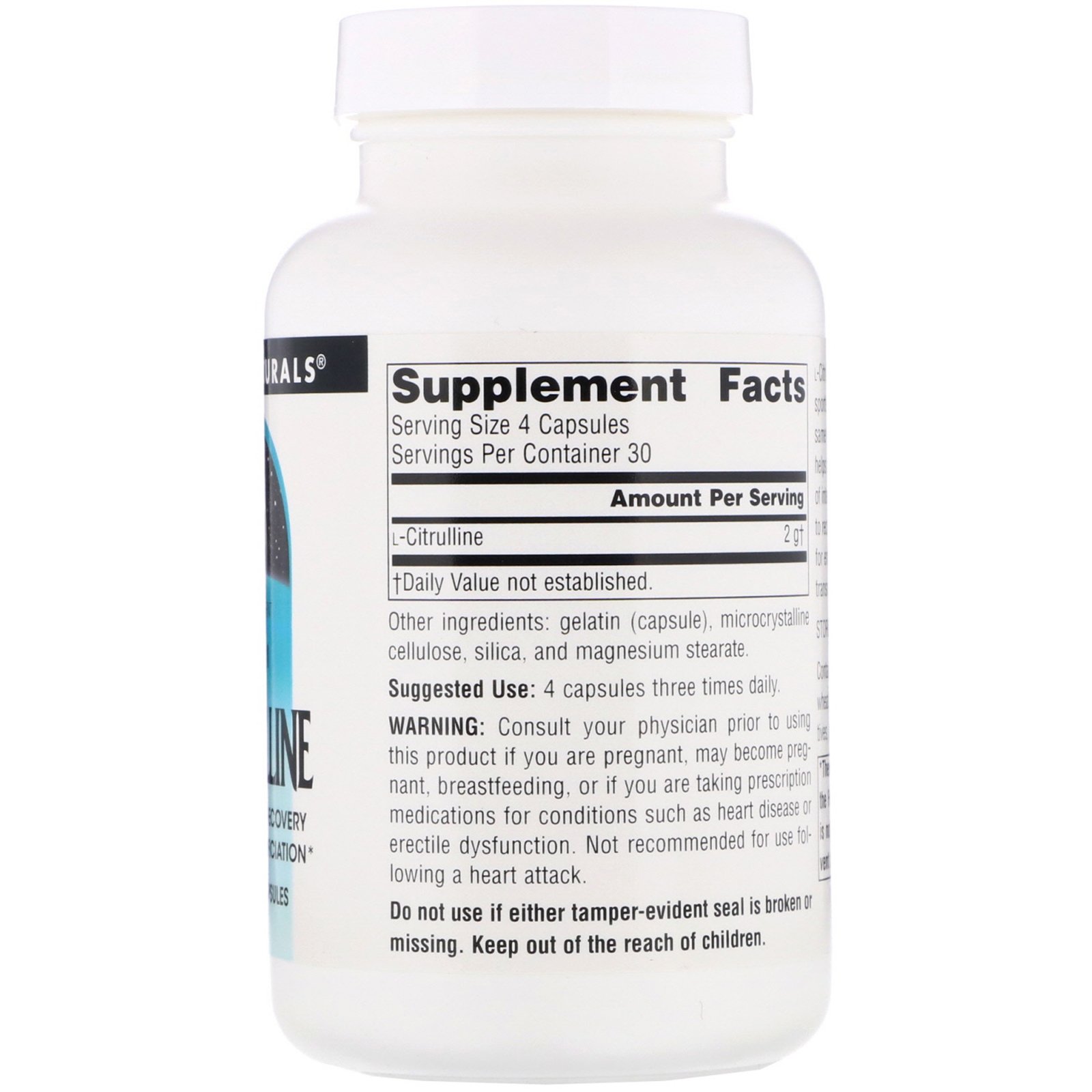 Source Naturals, L-citrulina, 500 mg, 120 Cápsulas - Imagem 2