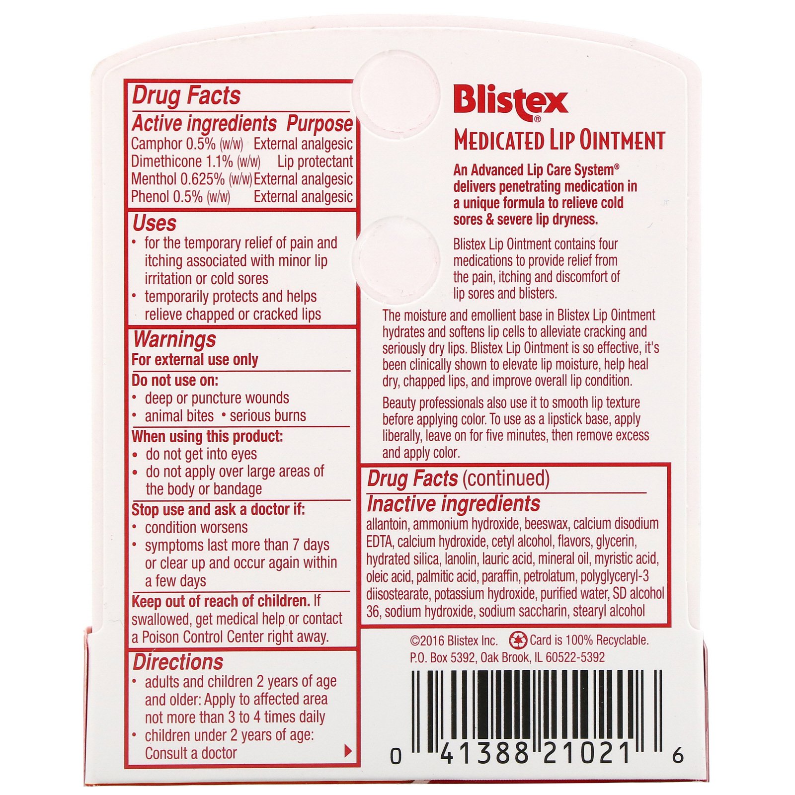 Blistex, Pomada Labial Medicamentosa, 6 g (0,21 oz) - Imagem 3