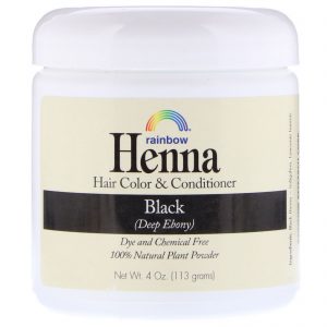Rainbow Research, Henna, Cor e Condicionador de Cabelo, Preto, 113 g (4 oz)
