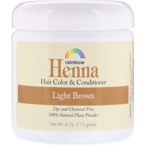 Rainbow Research, Henna, Condicionador e Tintura 100% Botânico, Persian Light Brown (Castanho Claro Avermelhado), 4 oz. (113 g) em Pó