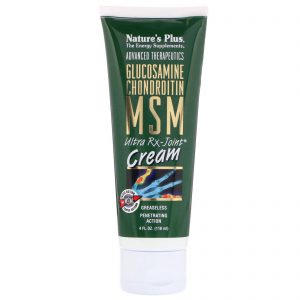 Nature's Plus, Terapêutico avançado glucosamina e condroitina MSM Ultra Rx-Joint creme, 4 fl oz (118 mL)