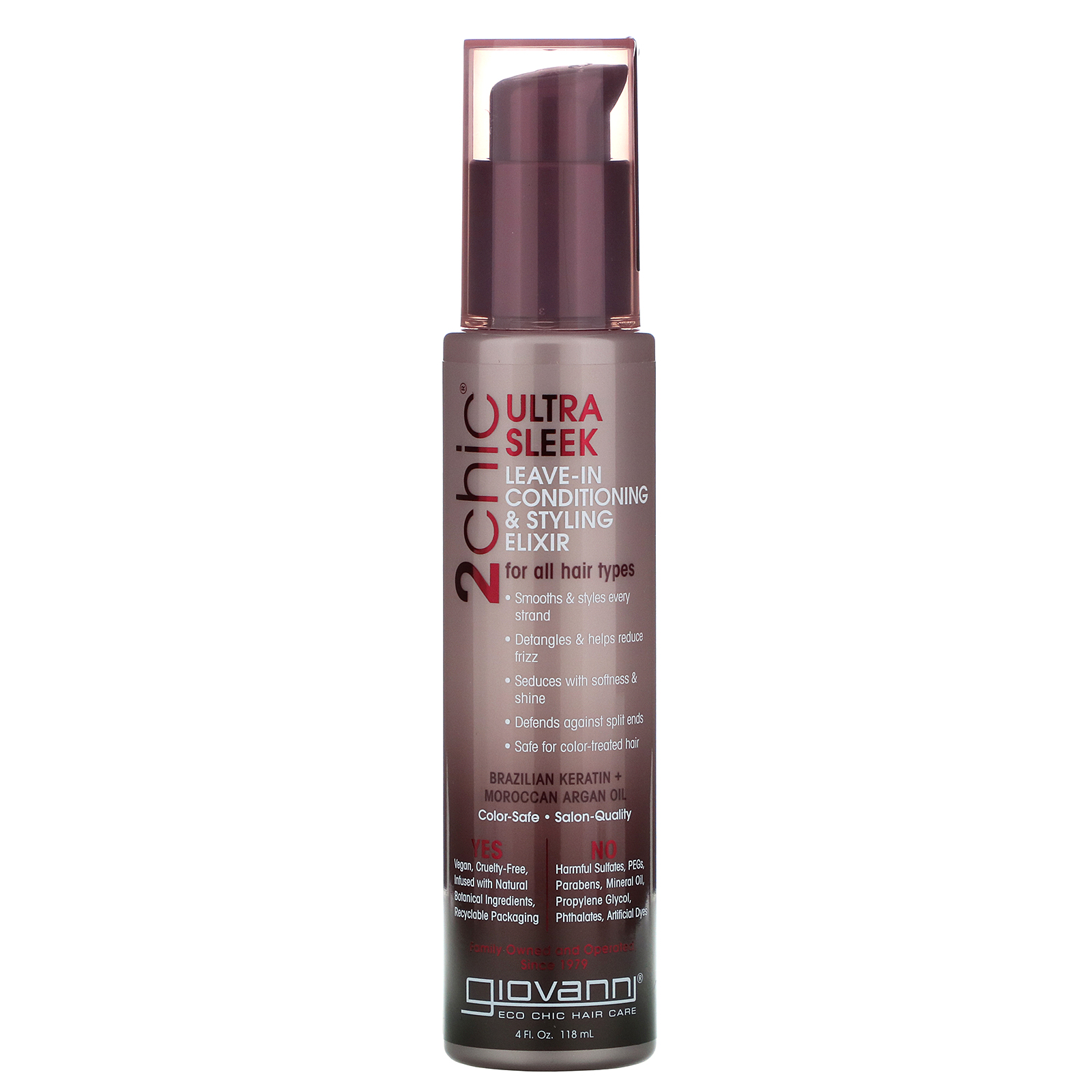 Giovanni, Condicionador e Elixir Ultra Macio, Queratina Brasileira e Óleo de Argan, 4 fl oz (118 ml)