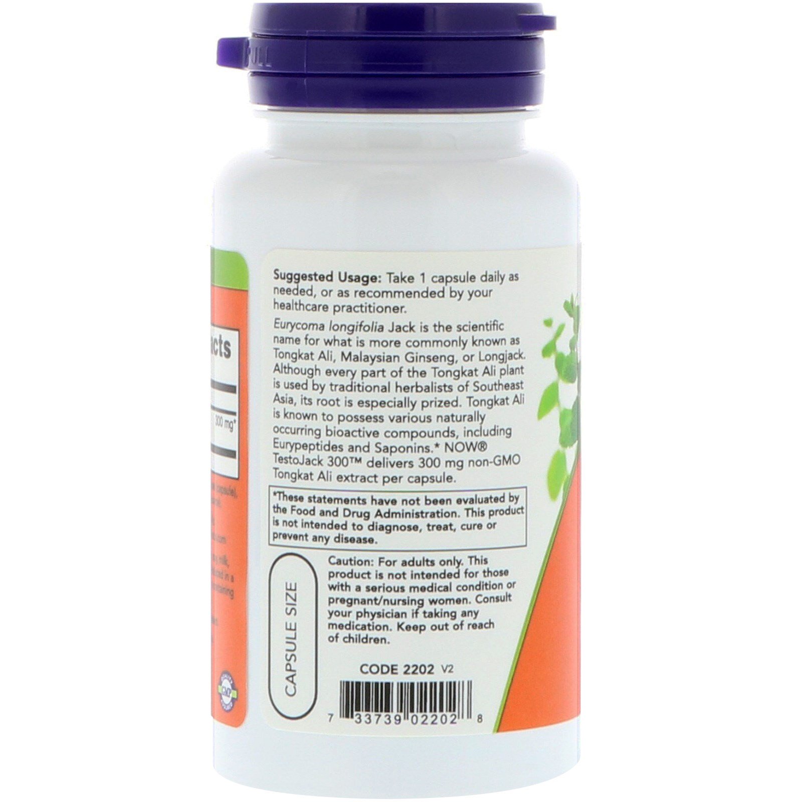 Now Foods, TestoJack 300, 60 Cápsulas Vegetais - Imagem 3