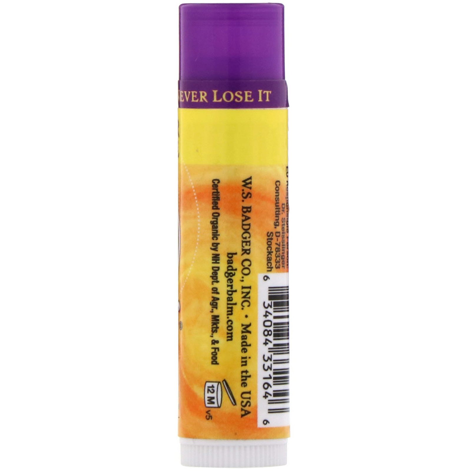 Badger Company, Lip Balm, Lavender & Orange, .15 oz (4.2 g) - Imagem 2