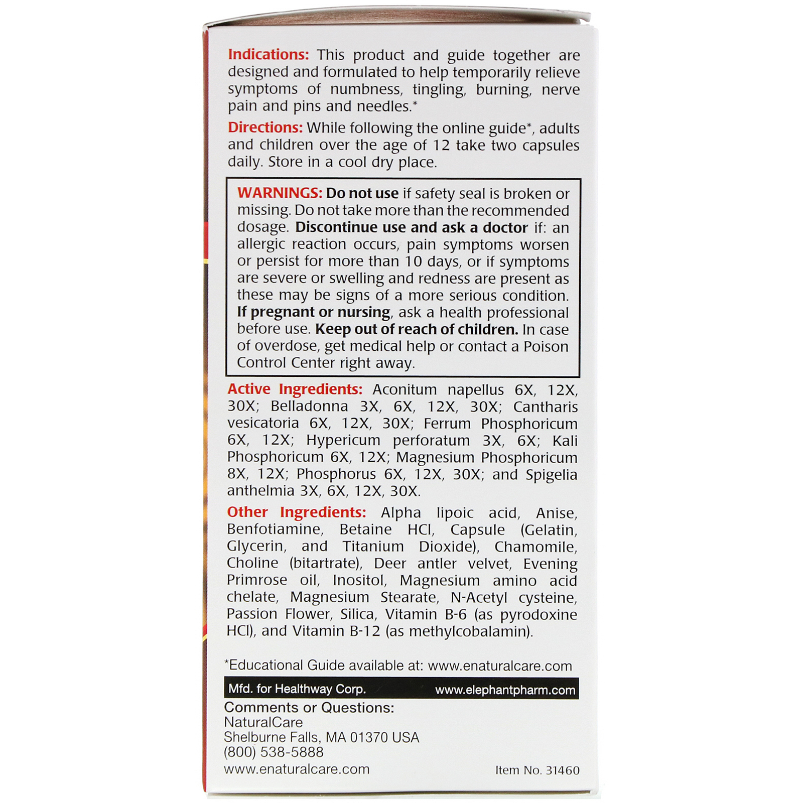 NaturalCare, Nerve Fix, 60 Cápsulas - Imagem 2