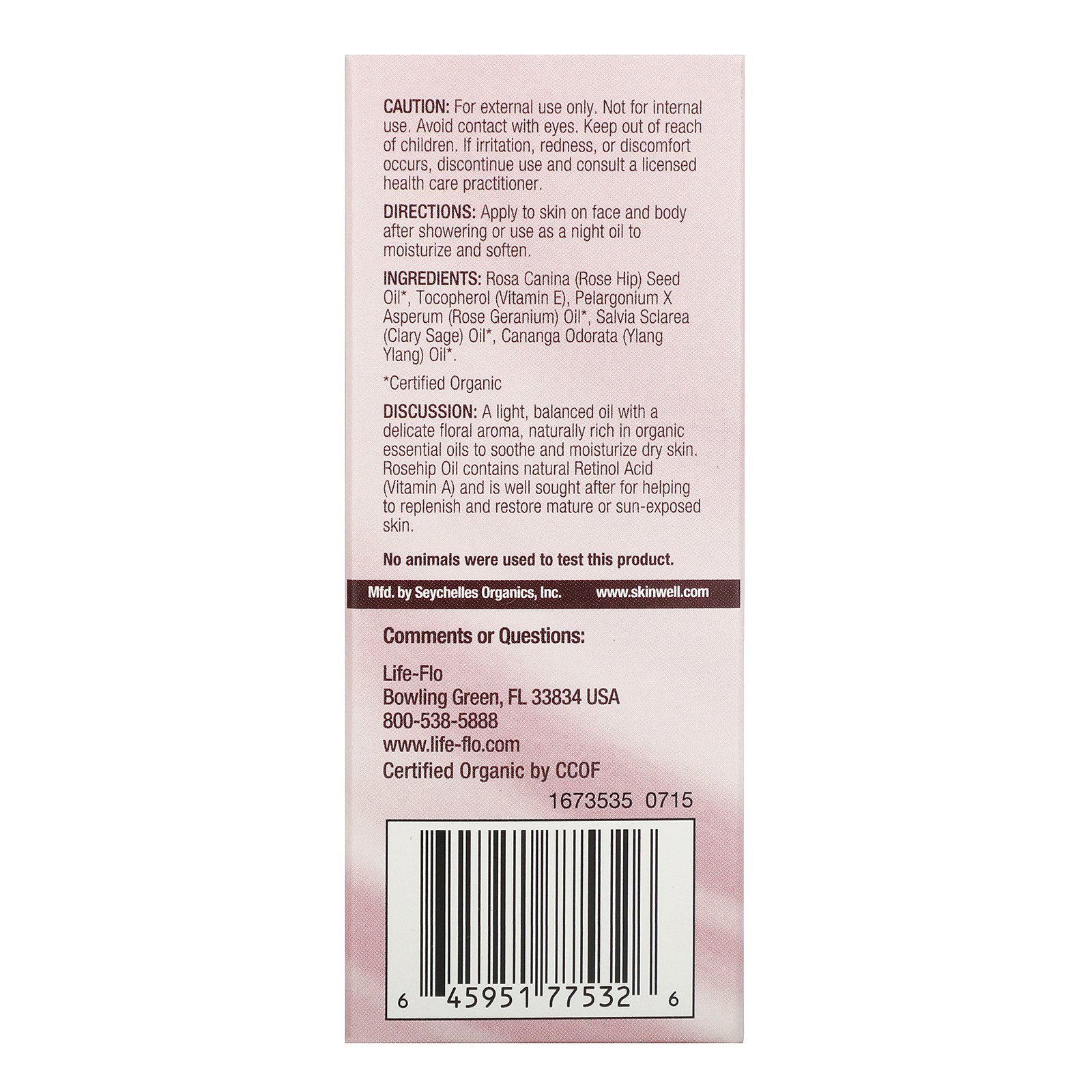 Life-flo, Óleo Rejuvenescedor com Floral Revitalizante de Semente de Quadril de Rosa, 30ml - Imagem 2