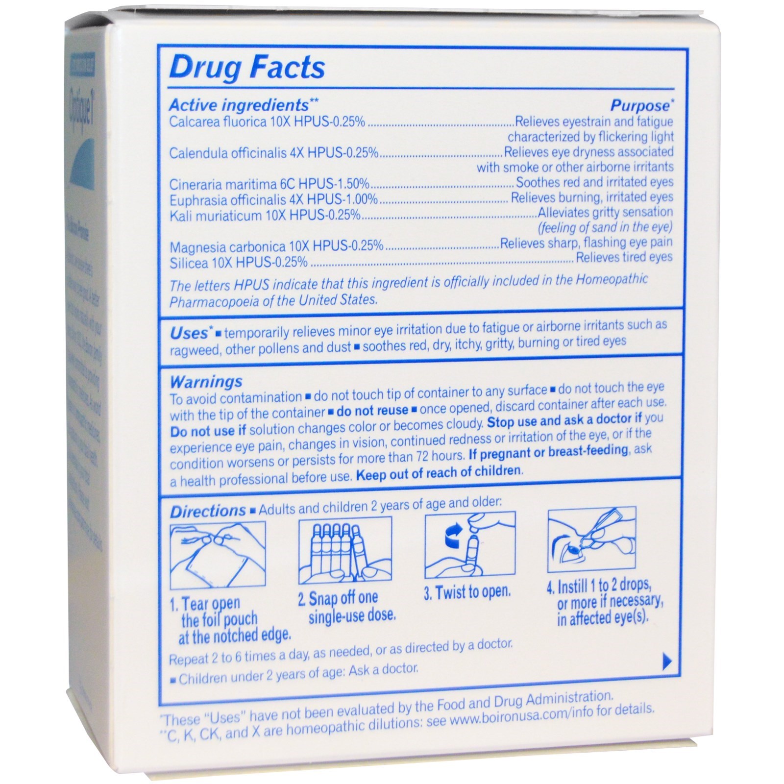 Boiron, Optique 1, Alívio da Irritação Ocular, 30 Doses, 0,013 fl oz Cada - Imagem 2