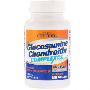 21st Century, Glucosamine Chondroitin Complex Plus MSM, Potência Tripla Avançada, 80 Comprimidos