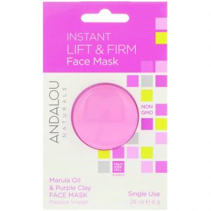 Andalou Naturals, Firmeza e Tonificação Instantânea, Máscara Facial de Argila Roxa e Óleo de Marula, 0,28 oz (8 g)
