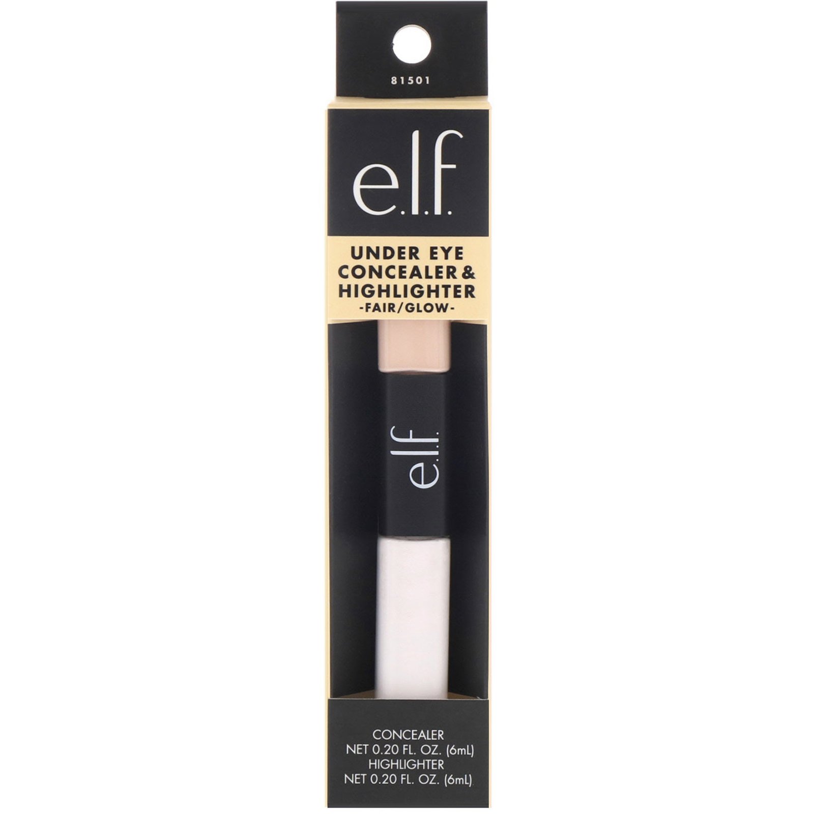 E.L.F., Corretivo e Iluminador para a área dos olhos, Regular/Brilho, 0,17 oz (5 g) cada - Imagem 2