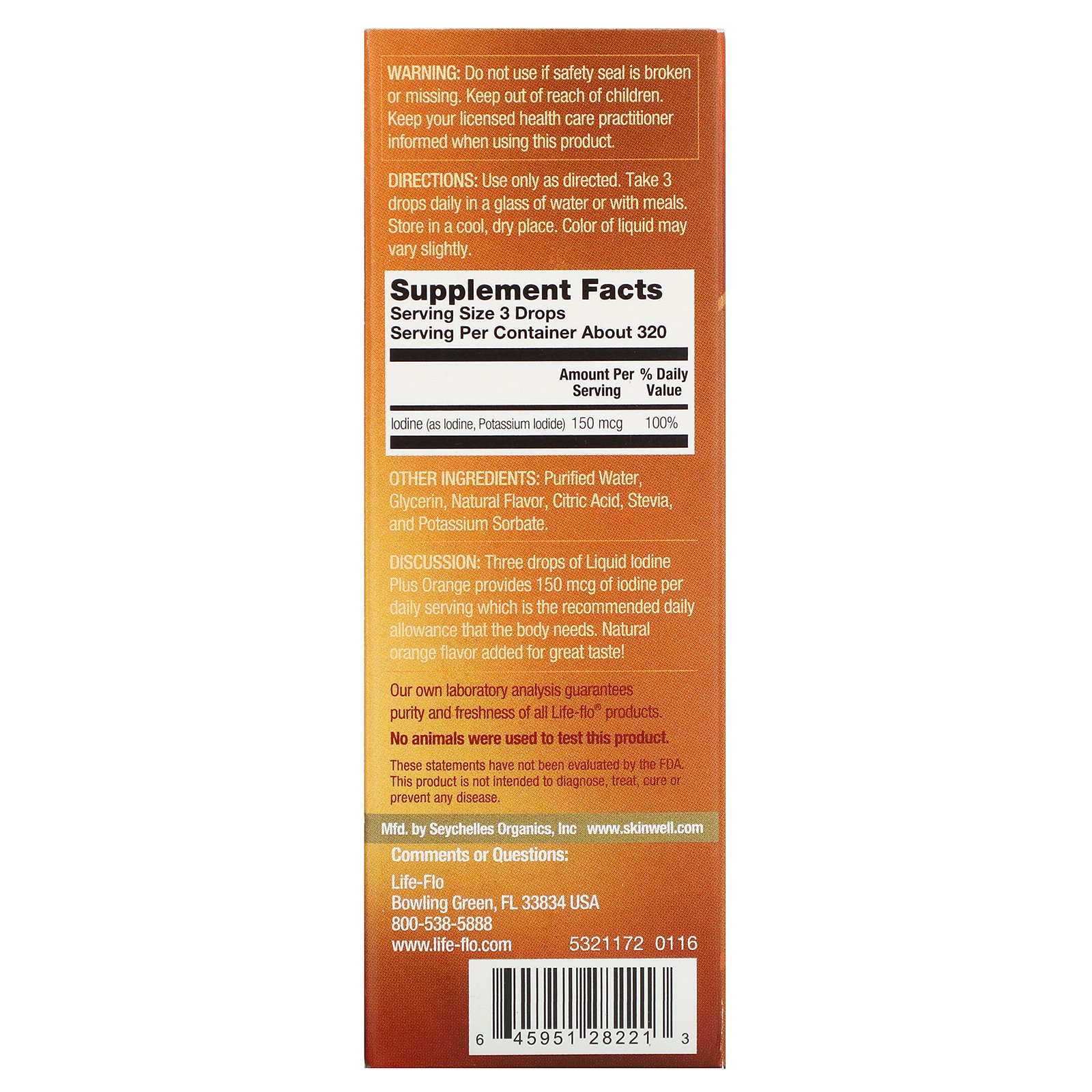 Life-flo, Liquid Iodine Plus, Sabor Natural de Laranja, 59 ml (2 fl oz) - Imagem 2