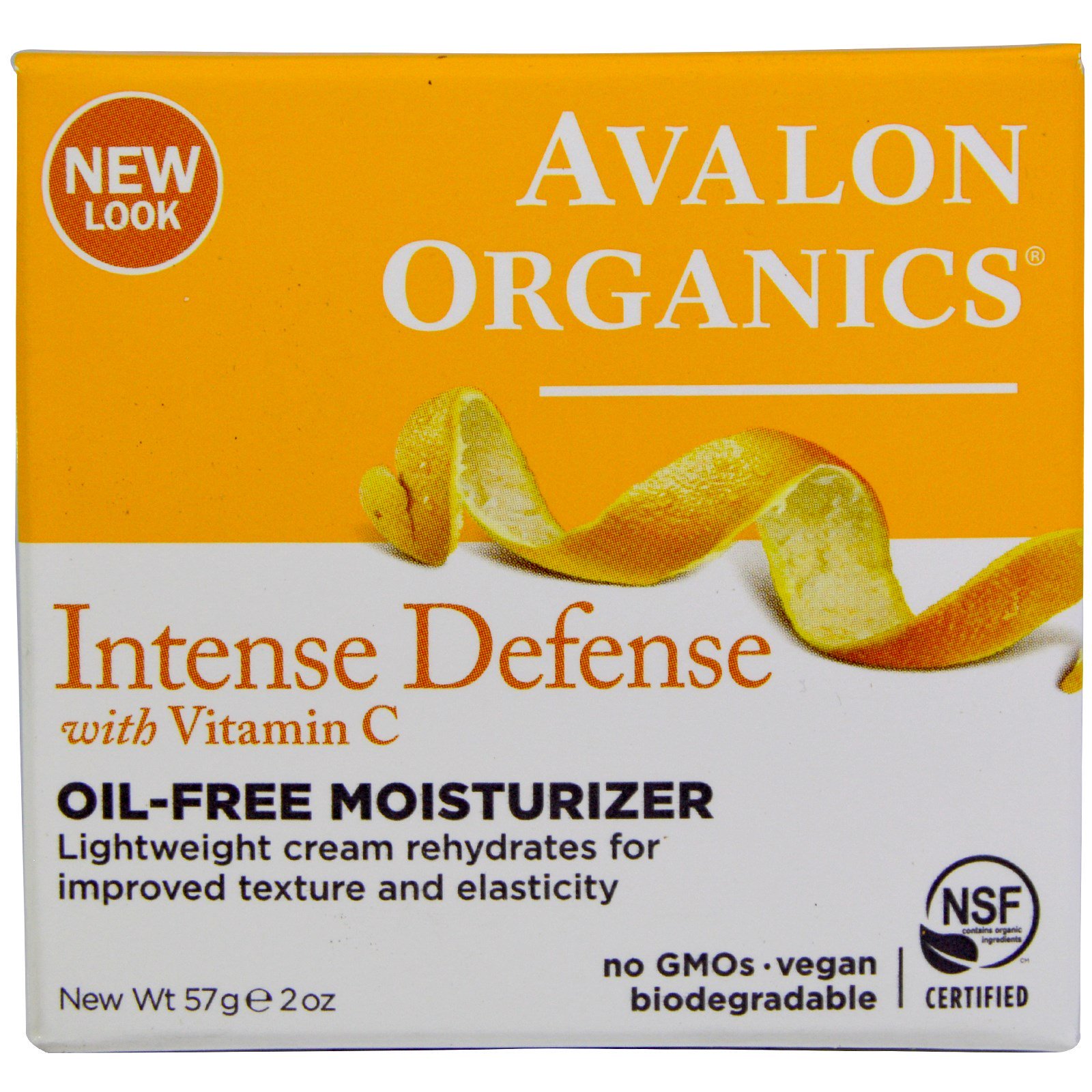 Avalon Organics, Proteção Intensa com Vitamina C, Hidratação Sem Óleo, 2 oz. (57 g)
