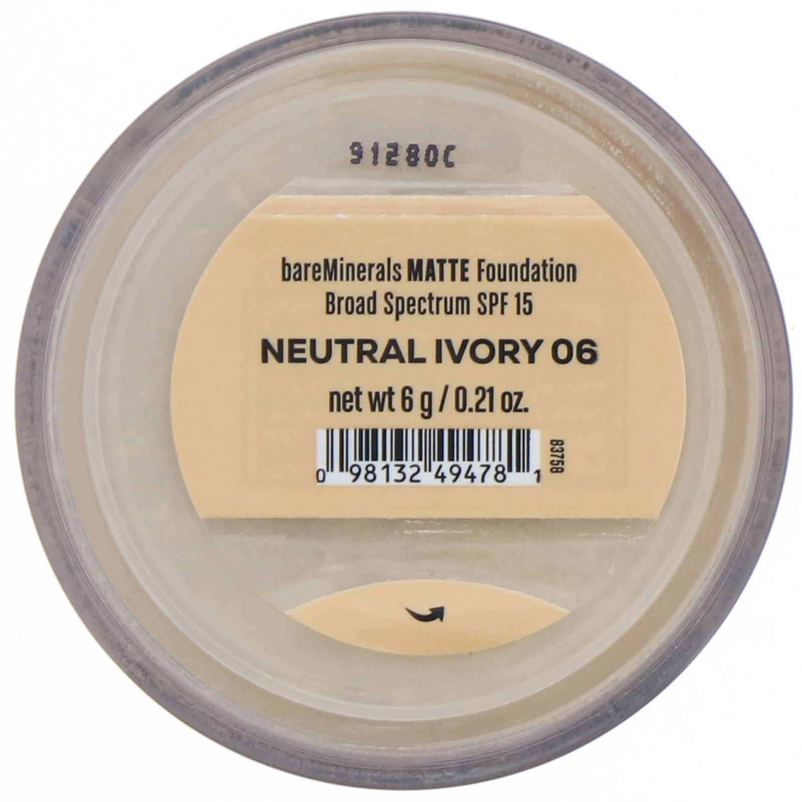 bareMinerals, Base Matte, FPS 15, Marfim neutro 06, 6 g - Imagem 2
