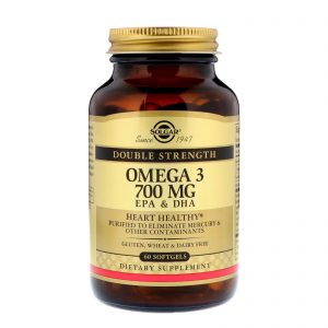 Solgar, Ômega 3, EPA e DHA, Força Dupla, 700 mg, 60 Softgels