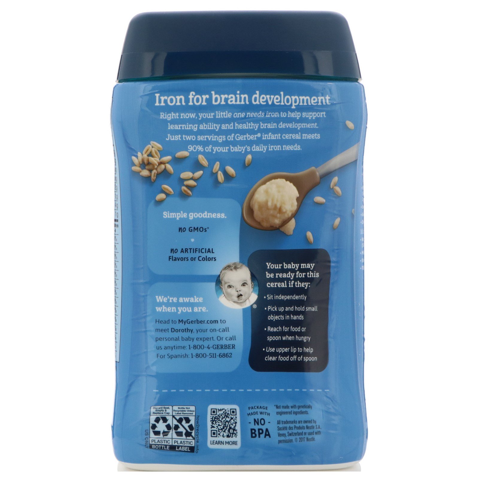 Gerber, Cereal de Trigo Integral, 227 g (8 oz) - Imagem 3