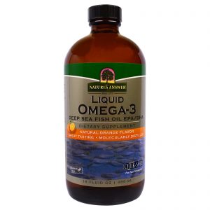 Nature's Answer, Ômega 3 Líquido, Óleo de Peixe de Águas Profundas com EPA/DHA, Sabor Natural de Laranja, 16 fl oz (480 ml)