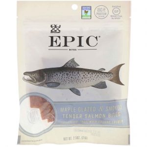 Epic Bar, Pedaços Macios de Salmão, Glaceados com Bordo e Defumados, 2,5 oz (71 g)