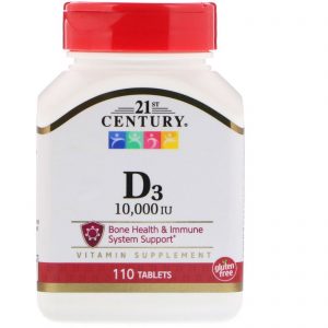 21st Century, D3, 10.000 UI, 110 Comprimidos