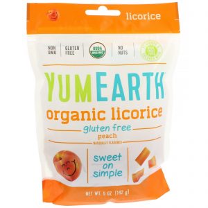 YumEarth, Alcaçuz de Pêssego Macio Sem Glúten + Yum, 5 oz (140 g)