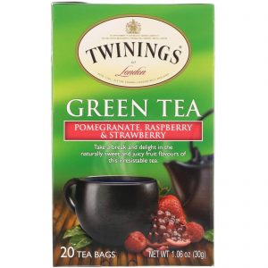 Twinings, Chá Verde, Romã, Framboesa e Morango, 20 Sacos de Chá, 1,06 oz (30 g)