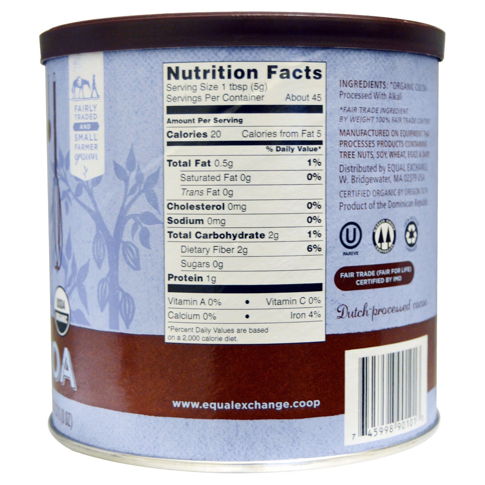 Equal Exchange, Cacau Culinário Orgânico, 8 oz (224 g) - Imagem 2