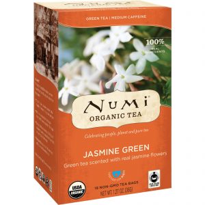 Numi Tea, Chá Orgânico, Chá Verde, Jasmim Verde, 18 Saquinhos de Chá, 1,27 oz (36g)
