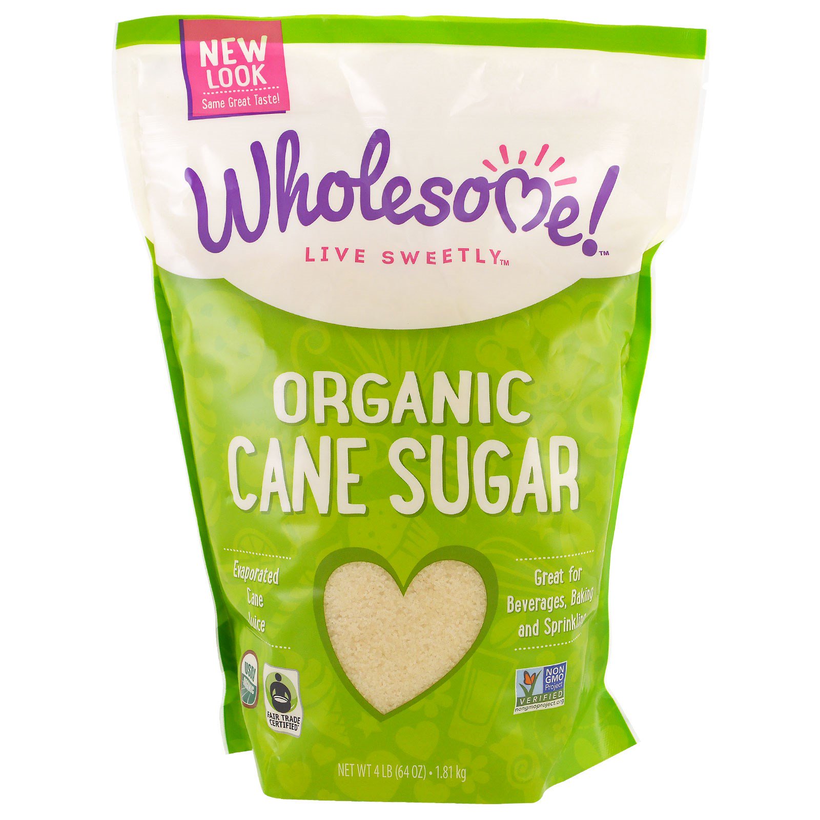 Wholesome , Organic Cane Sugar, 1,81 kg (4 lbs)