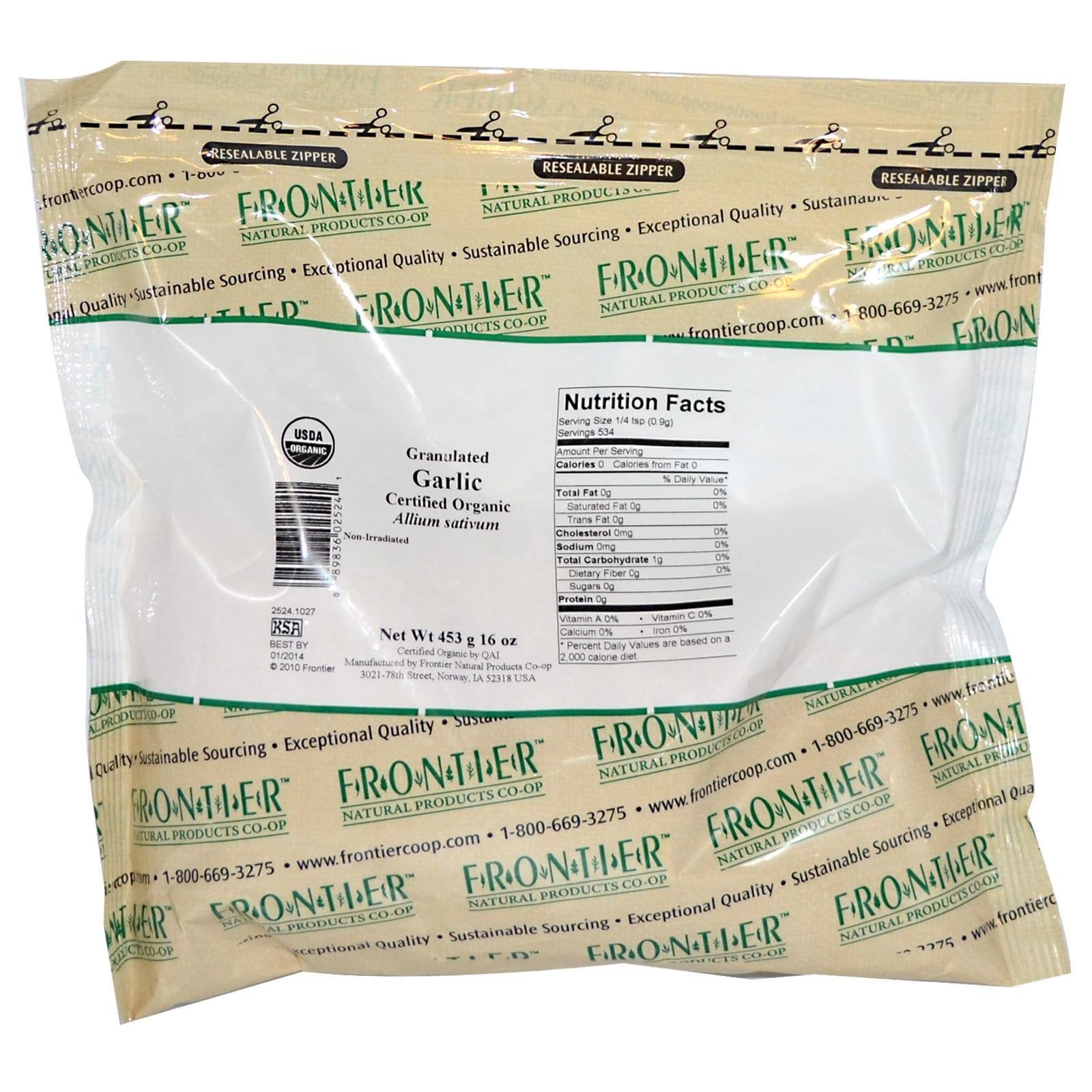 Frontier Natural Products, Alho Orgânico Granulado, 16 oz (453 g) - Imagem 2