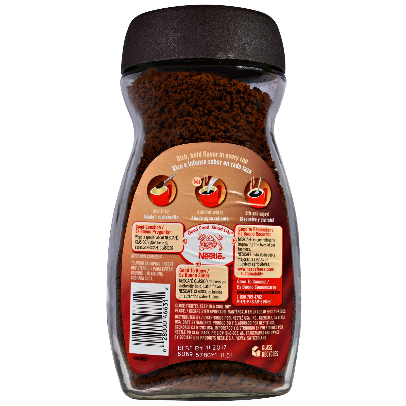 Nescafé, Clássico, Puro Café Solúvel, Torra Escura, 7 onças (200 g) - Imagem 2