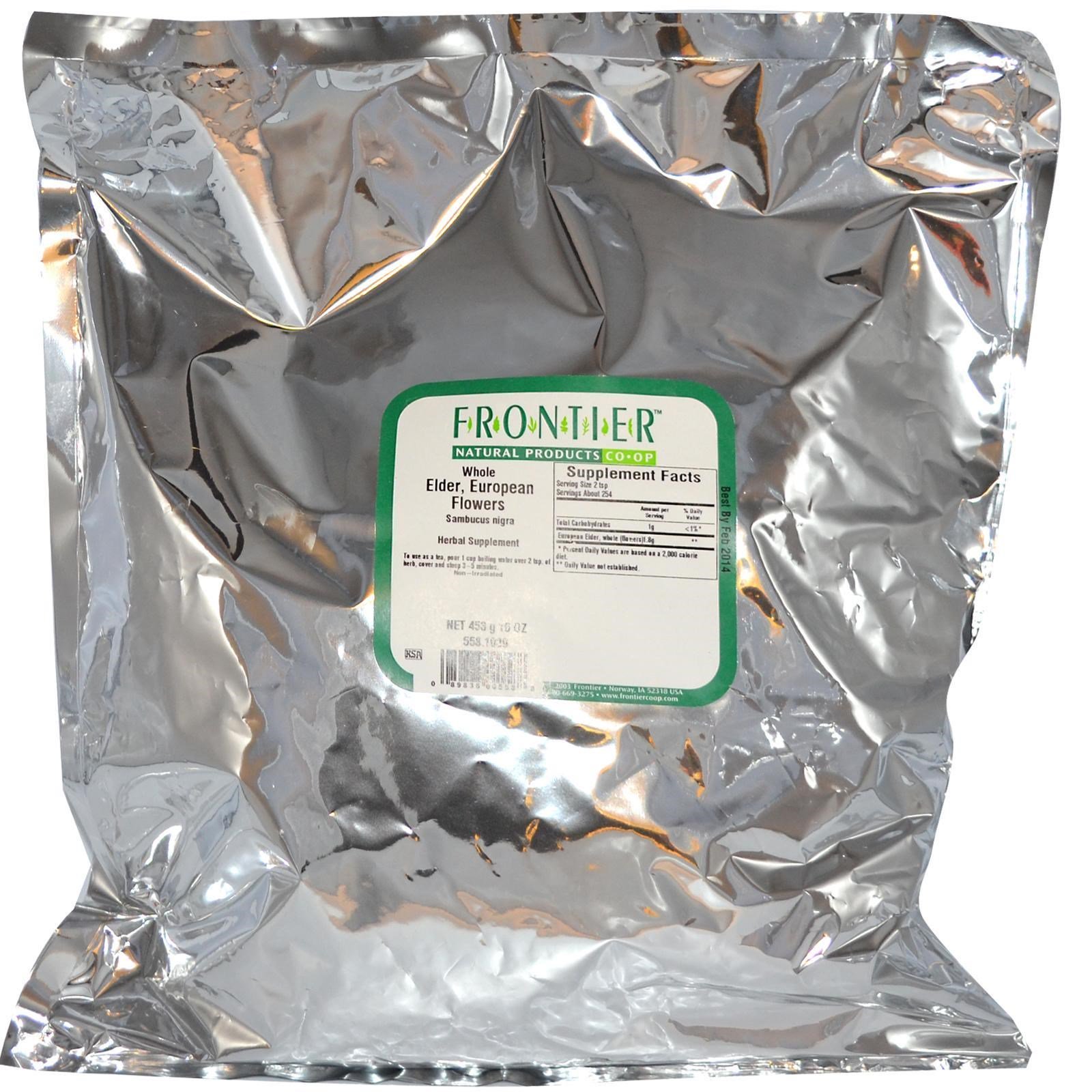 Frontier Natural Products, Sabugueiro Inteiro, Flores Europeias, 16 oz (453 g) - Imagem 2