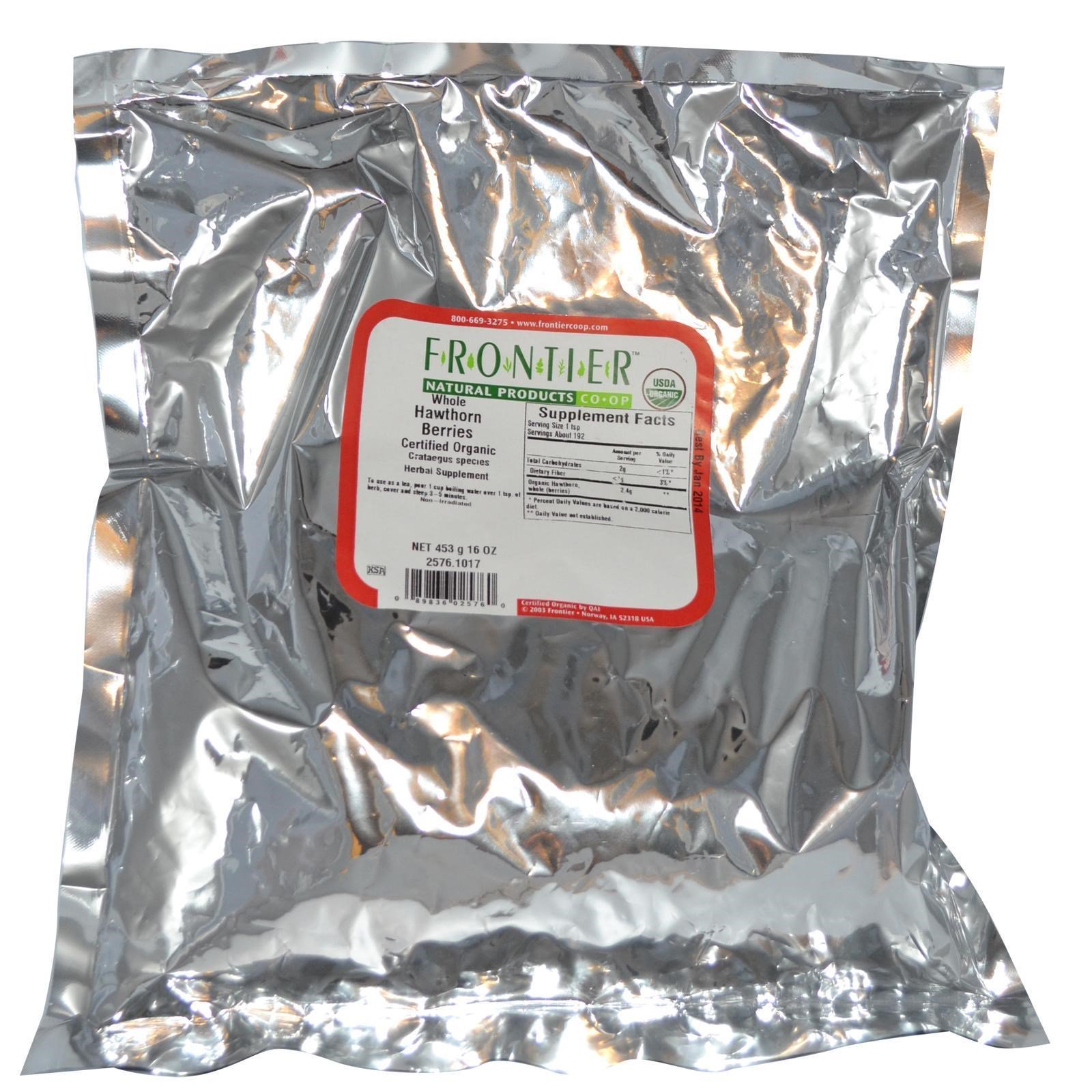 Frontier Natural Products, Fruto de Espinheiro Orgânico Inteiro, 16 oz (453 g) - Imagem 2