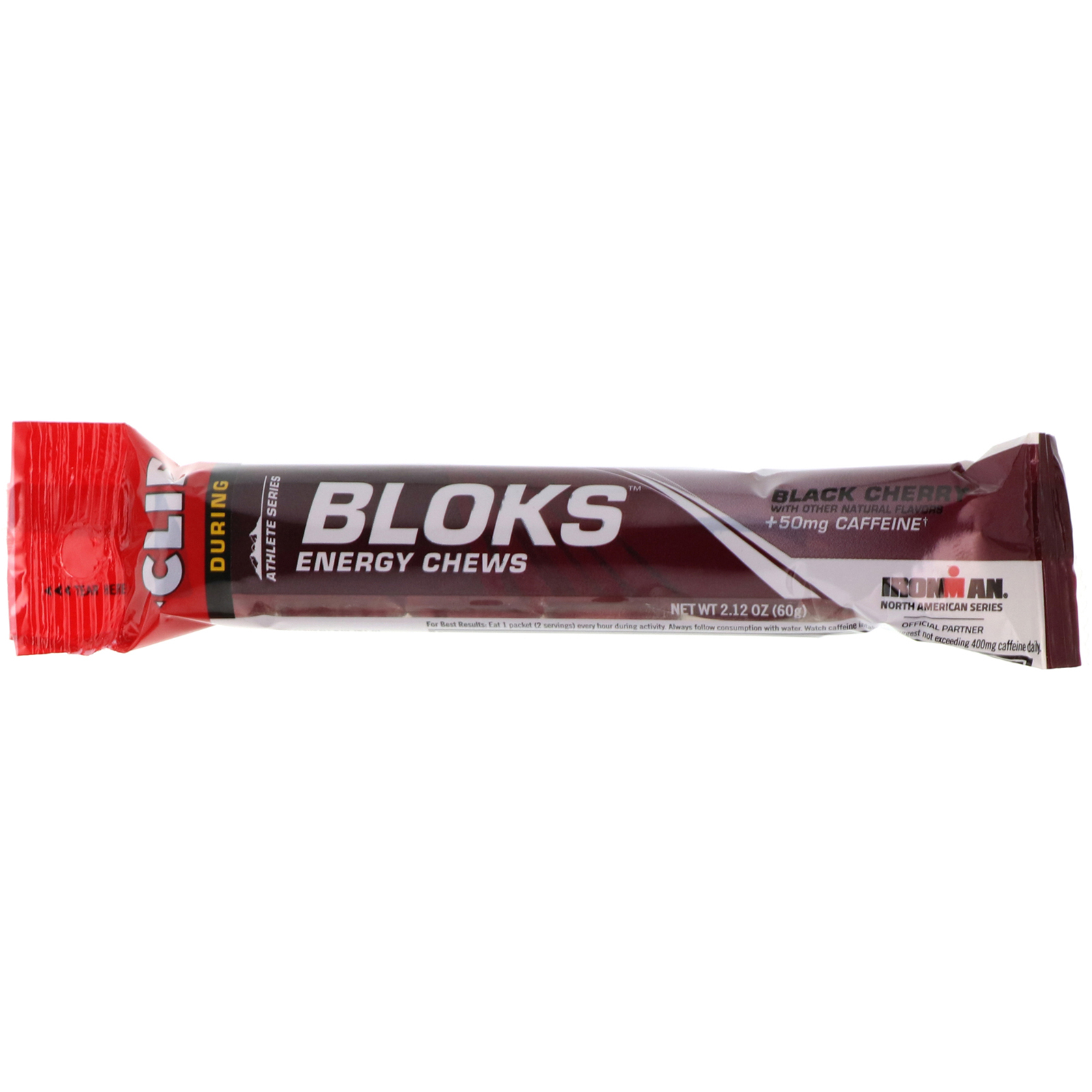 Clif Bar, Energéticos Mastigáveis Bloks, Cereja Preta + 50 mg de Cafeína, 18 Saches, 2,12 oz (60 g) Cada - Imagem 4
