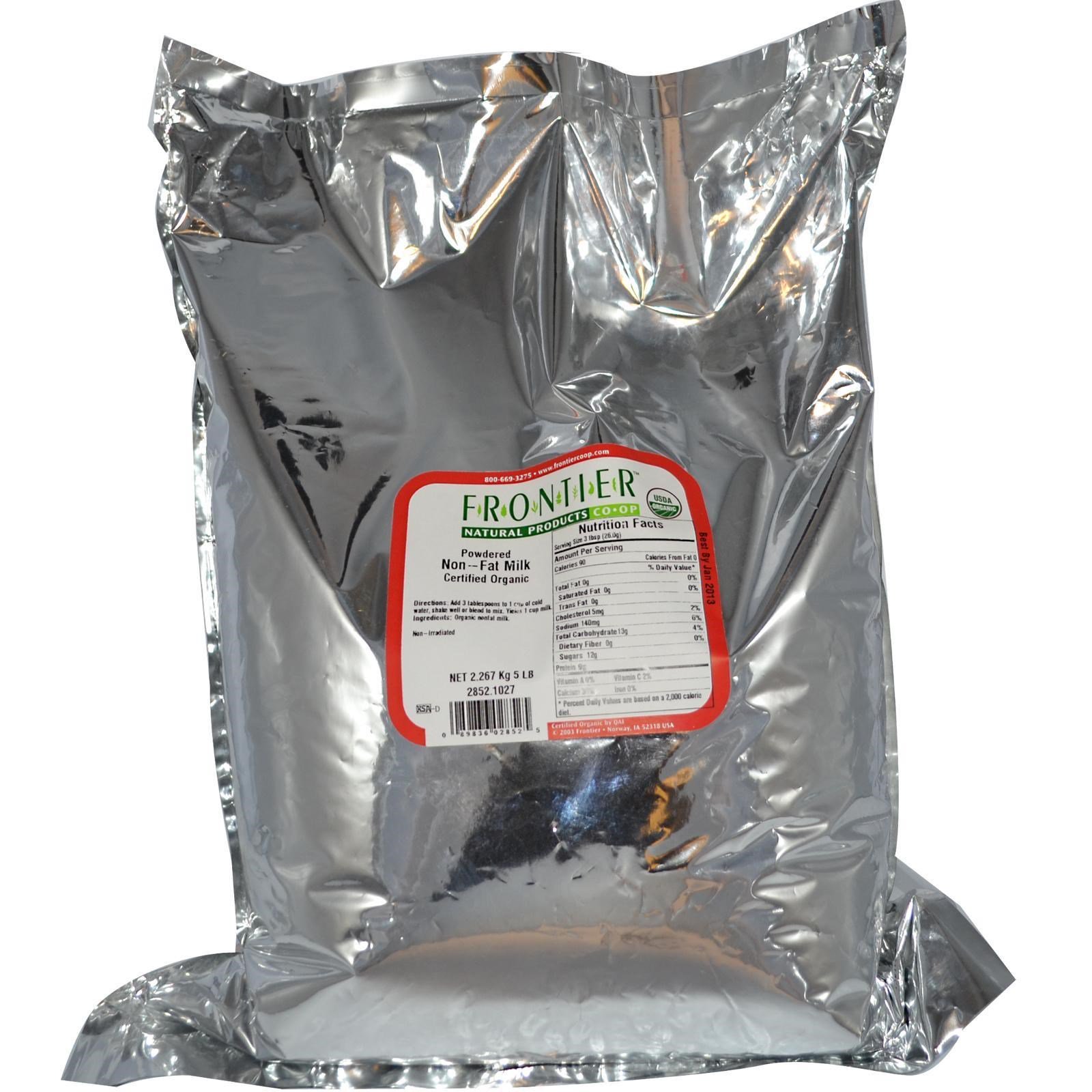 Frontier Natural Products, Leite Desnatado Orgânico em Pó, 5 lbs (2,267 kg) - Imagem 2