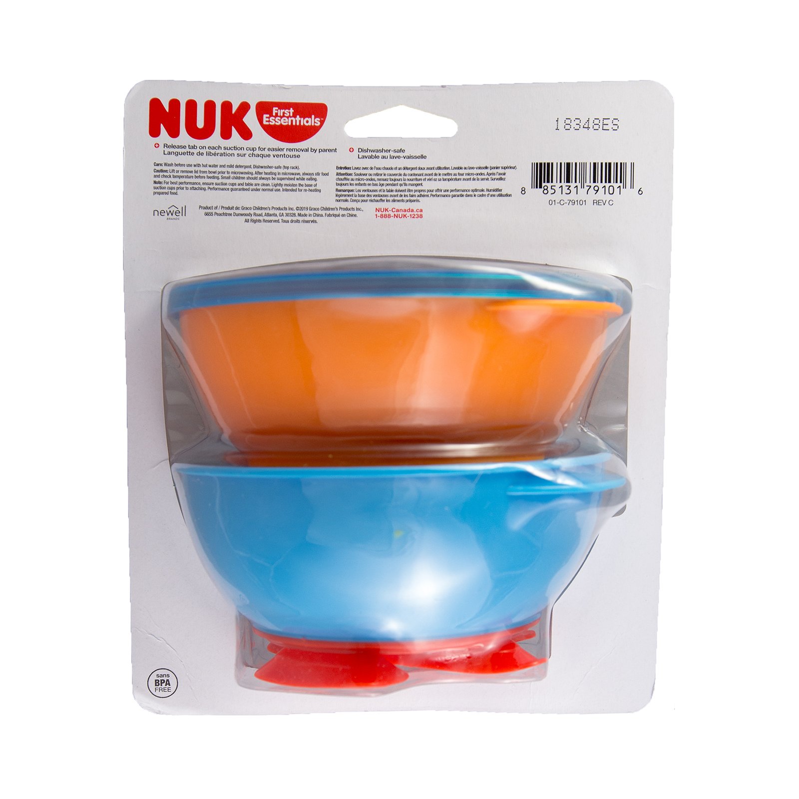 NUK, Gerber Graduates, Tigelas de Sucção Tripla, 2 Tigelas e 1 Tampa - Imagem 2