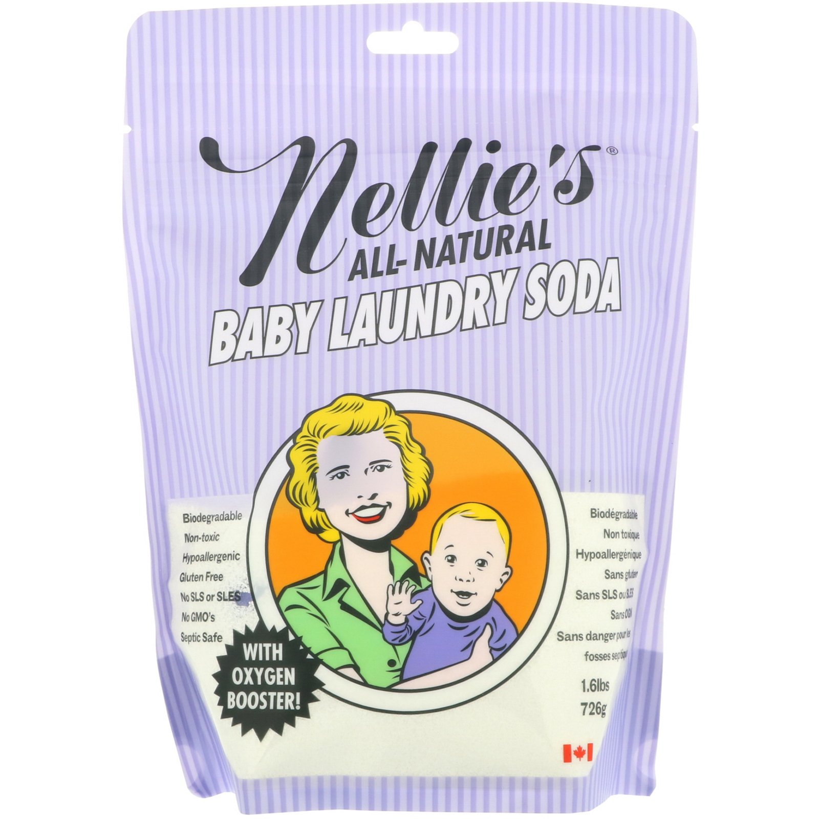 Nellie's, Totalmente Natural, Sabão em Pó para Roupas de Bebê, 726 g (1,6 lb)