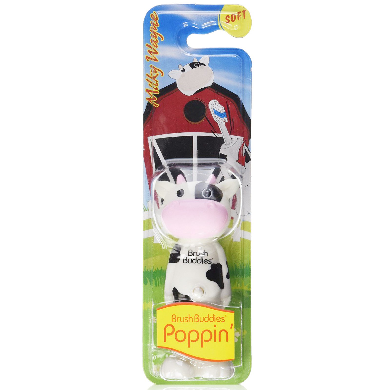 Brush Buddies, Com Tampinha, Vaca Leiteira Wayne, Macia, 1 Escova - Imagem 3