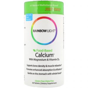 Rainbow Light, Cálcio à Base de Alimentos com Magnésio e Vitamina D3, 90 Comprimidos