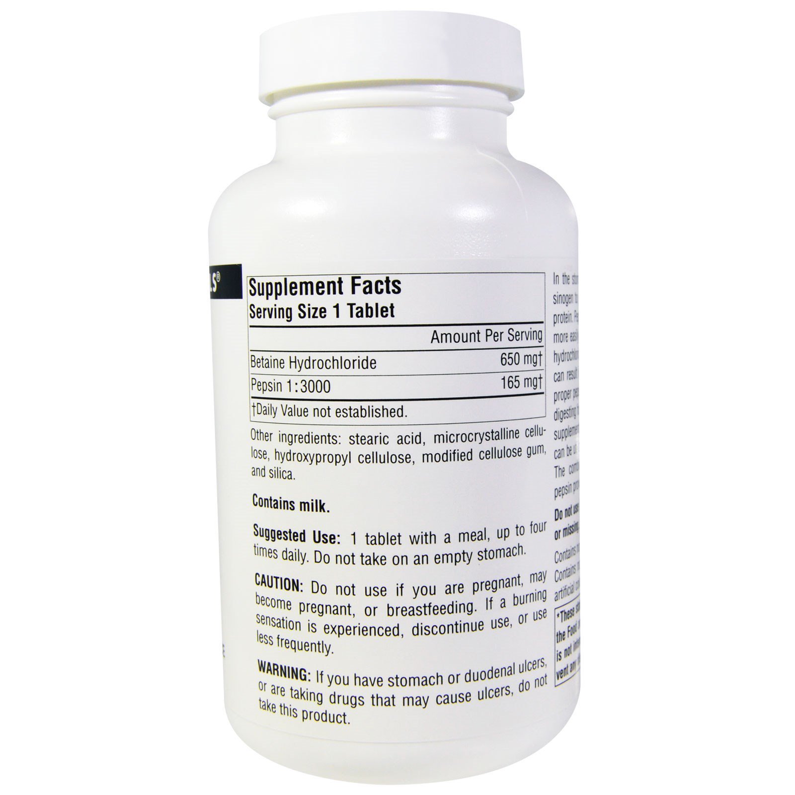 Source Naturals, Betaína HCL, 650 mg, 180 Comprimidos - Imagem 2