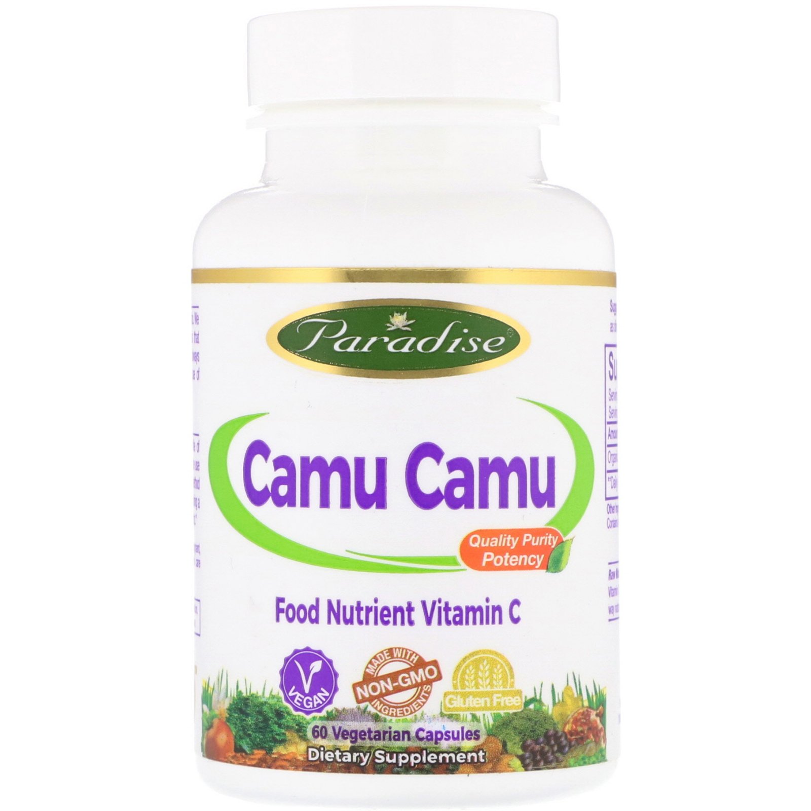 Paradise Herbs, Camu Camu, 60 Cápsulas Vegetarianas