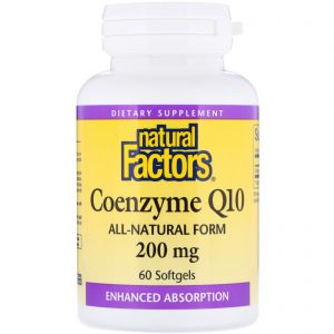 Natural Factors, Coenzima Q10, 200 mg, 60 Cápsulas Softgel