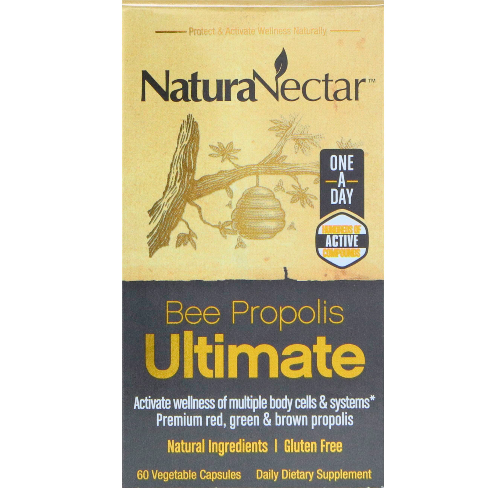 NaturaNectar, Própolis de Abelha Ultimate, 60 cápsulas vegetais