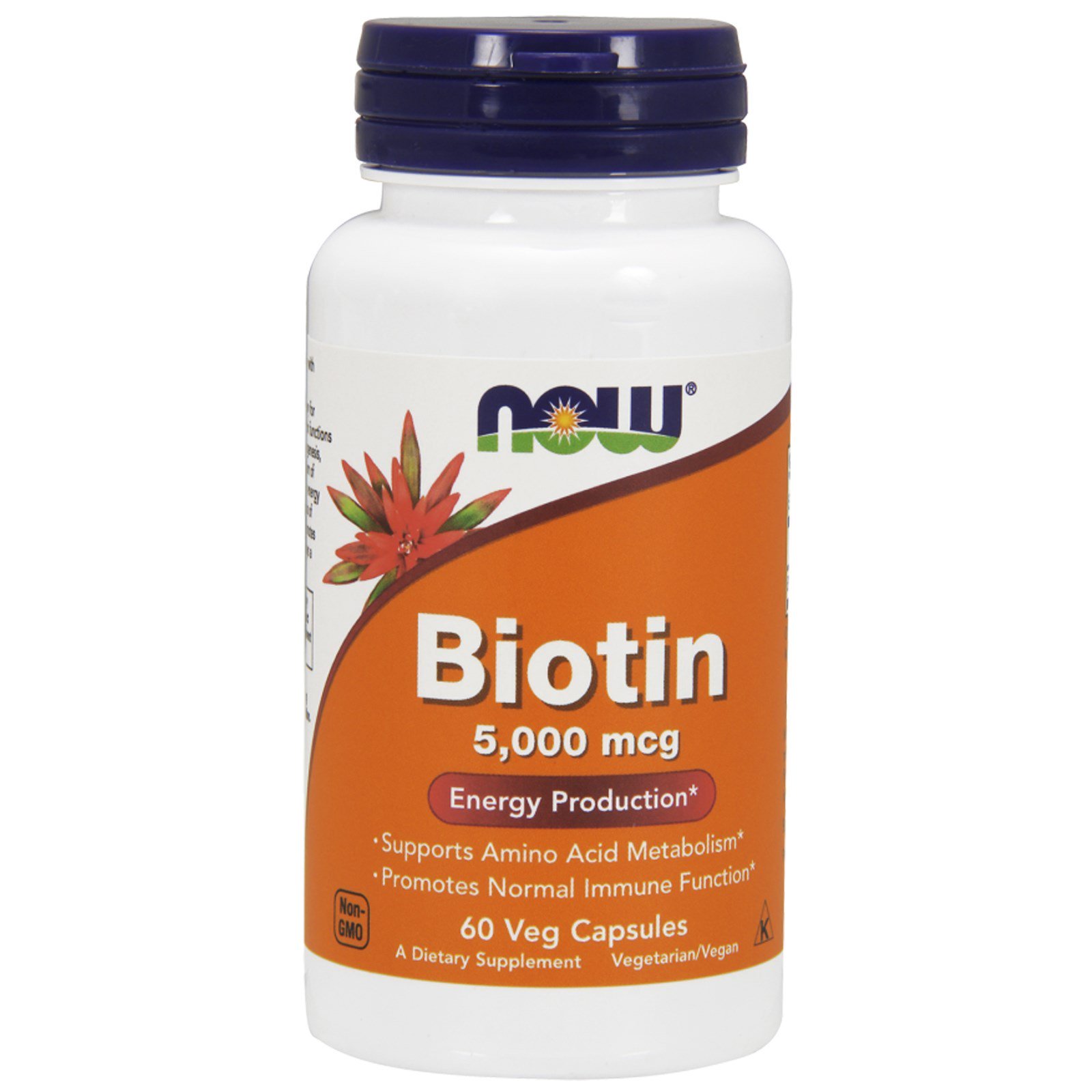 Now Foods, Biotina, 5.000 mcg, 60 Cápsulas Vegetais