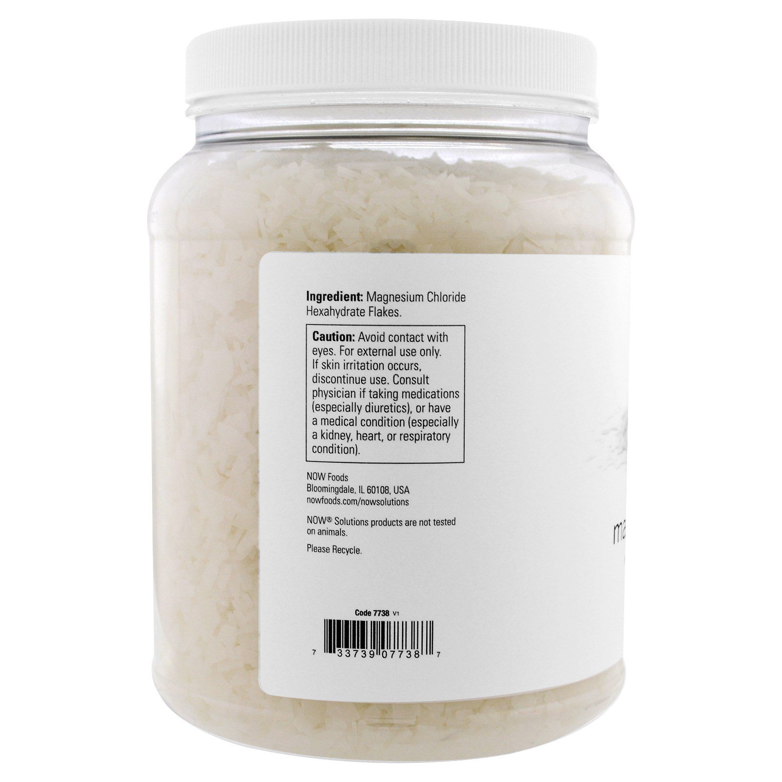 Now Foods, Soluções, Flocos de Magnésio, 100% Puros, 1531 g (3,37 lbs) - Imagem 2